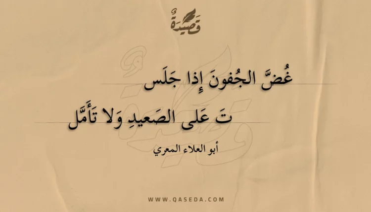 قصيدة غض الجفون إذا جلس