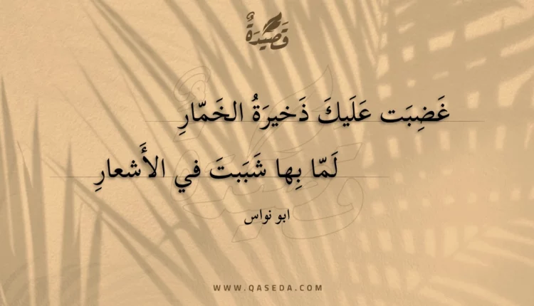 قصيدة غضبت عليك ذخيرة الخمار