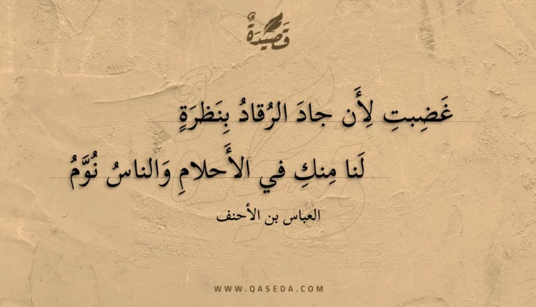 قصيدة غضبت لأن جاد الرقاد بنظرة