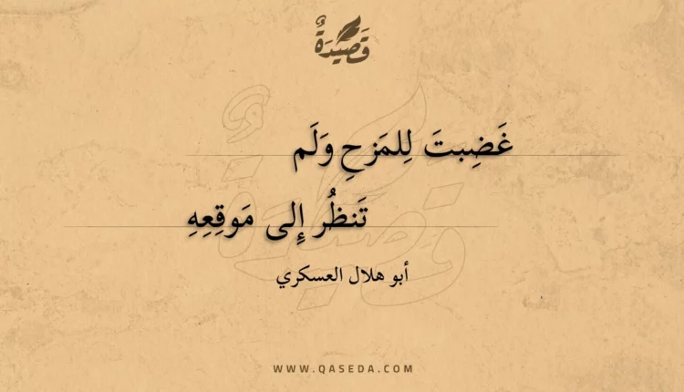 قصيدة غضبت للمزح ولم