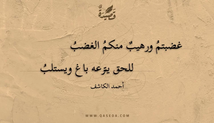 قصيدة غضبتم ورهيب منكم الغضب