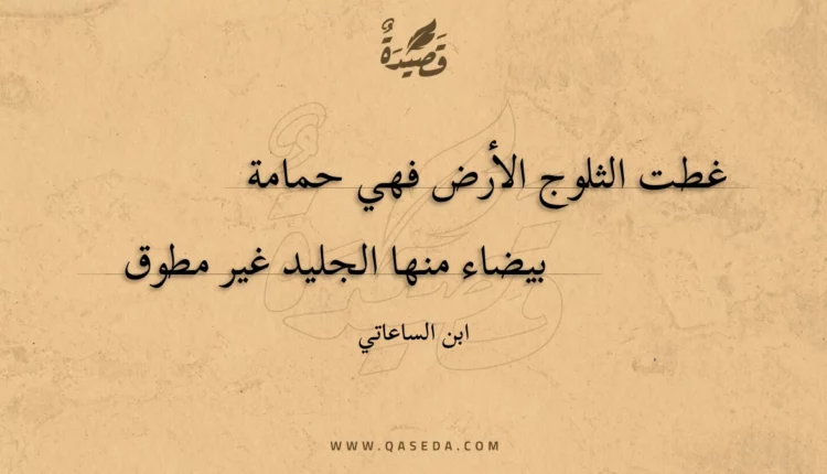قصيدة غطت الثلوج الأرض فهي حمامة