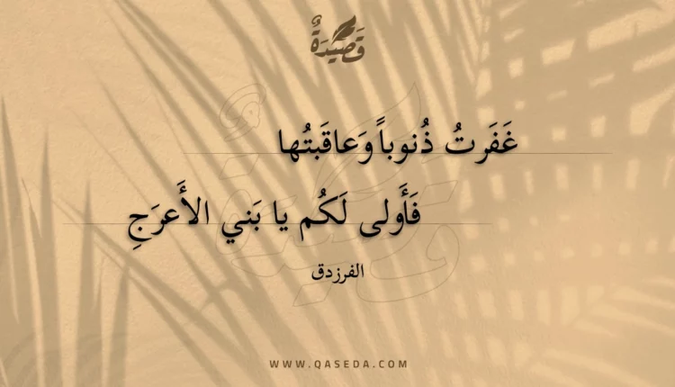 قصيدة غفرت ذنوبا وعاقبتها