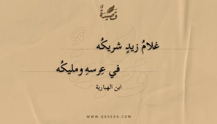 قصيدة غلام زيد شريكه