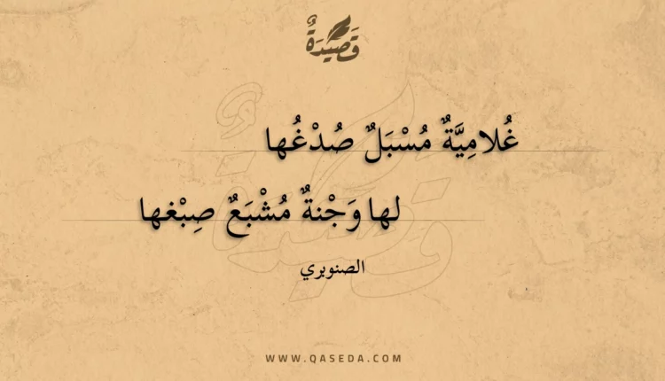 قصيدة غلامية مسبل صدغها