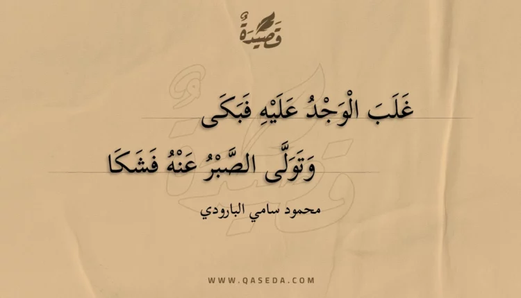 قصيدة غلب الوجد عليه فبكى