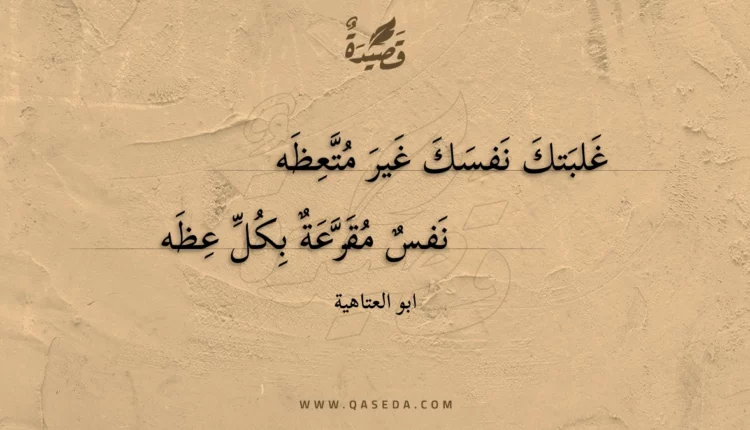 قصيدة غلبتك نفسك غير متعظه