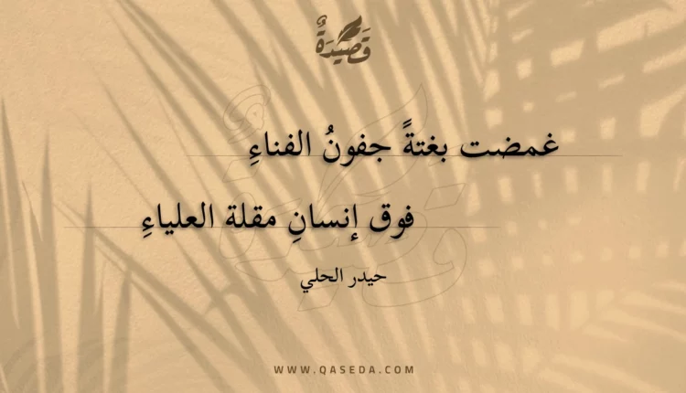 قصيدة غمضت بغتة جفون الفناء