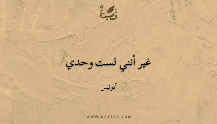 قصيدة غير أنني لست وحدي