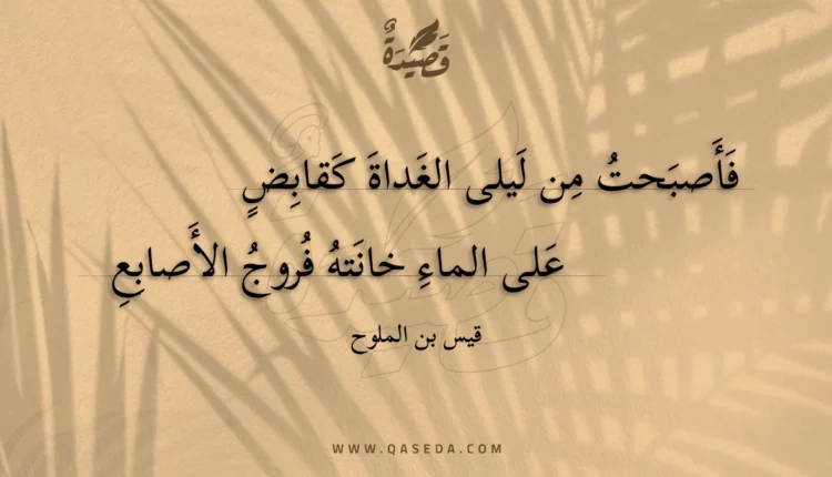 قصيدة فأصبحت من ليلى الغداة كقابض