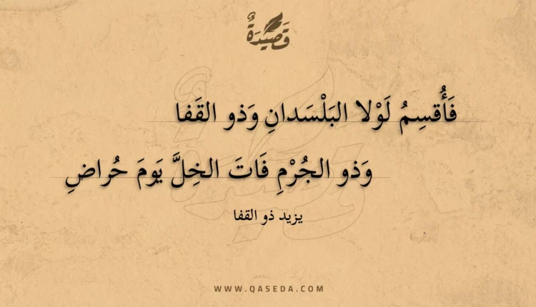 قصيدة فأقسم لولا البلسدان وذو القفا