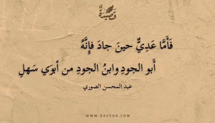 قصيدة فأما عدي حين جاد فإنه