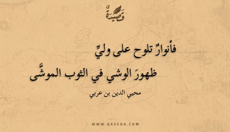 قصيدة فأنوار تلوح على ولي