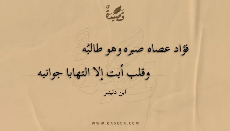 قصيدة فؤاد عصاه صبره وهو طالبه