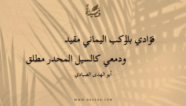 قصيدة فؤادي بالركب اليماني مقيد