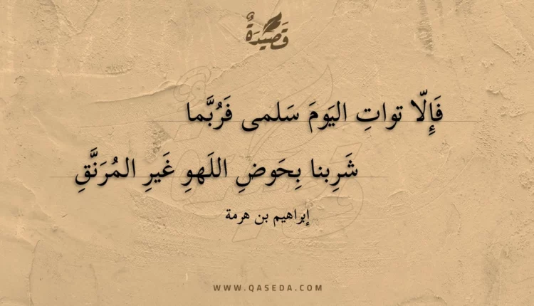 قصيدة فإلا توات اليوم سلمى فربما