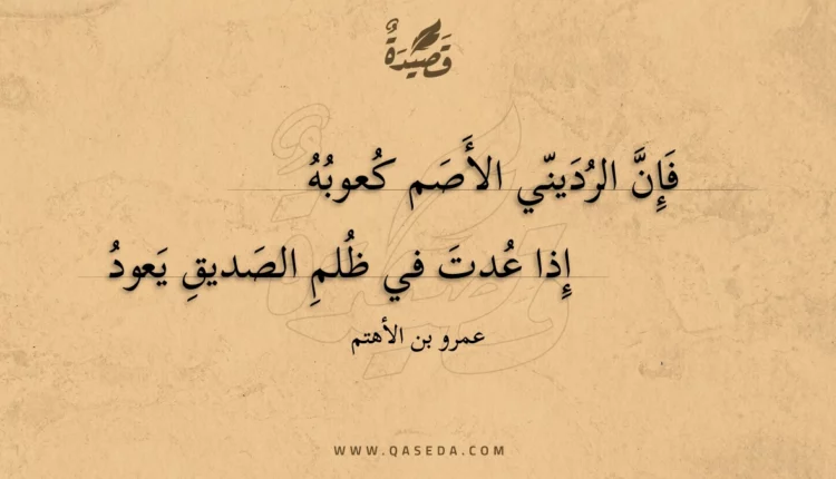 قصيدة فإن الرديني الأصم كعوبه