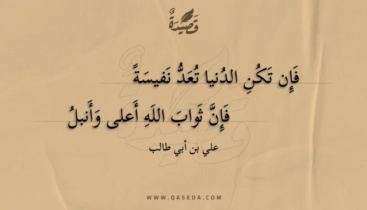 قصيدة فإن تكن الدنيا تعد نفيسة