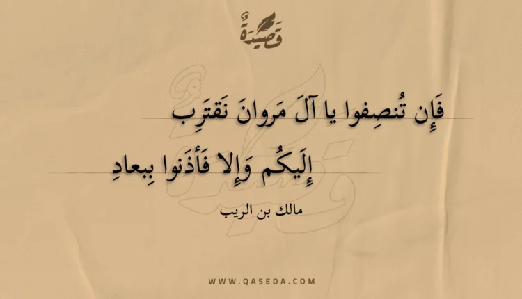 قصيدة فإن تنصفوا يا آل مروان نقترب