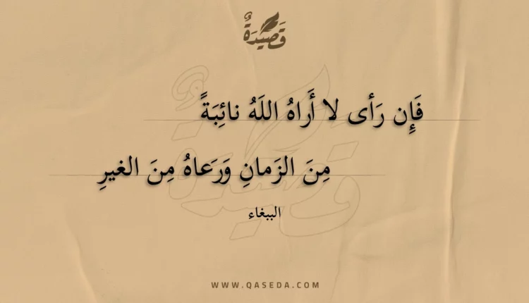 قصيدة فإن رأى لا أراه الله نائبة