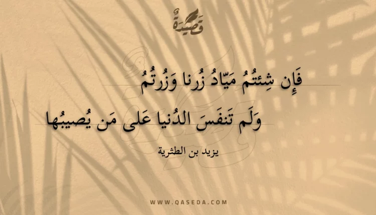 قصيدة فإن شئتم مياد زرنا وزرتم