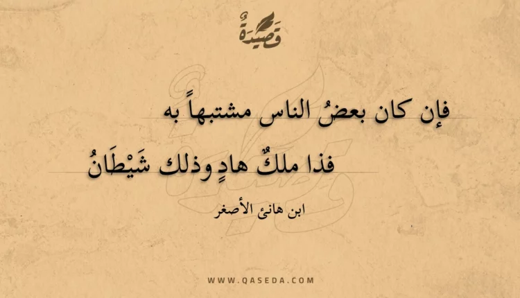 قصيدة فإن كان بعض الناس مشتبها به