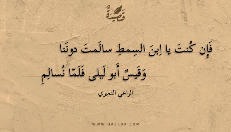 قصيدة فإن كنت يا ابن السمط سالمت دوننا