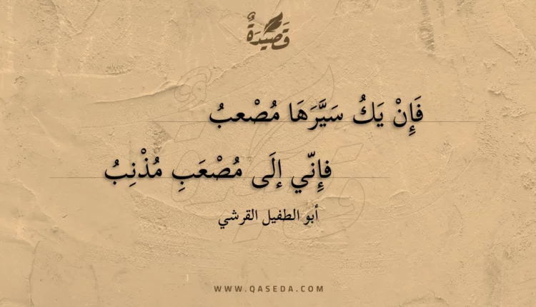 قصيدة فإن يك سيرها مصعب