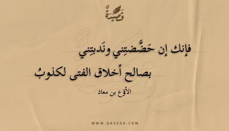 قصيدة فإنك إن حضضتني وندبتني