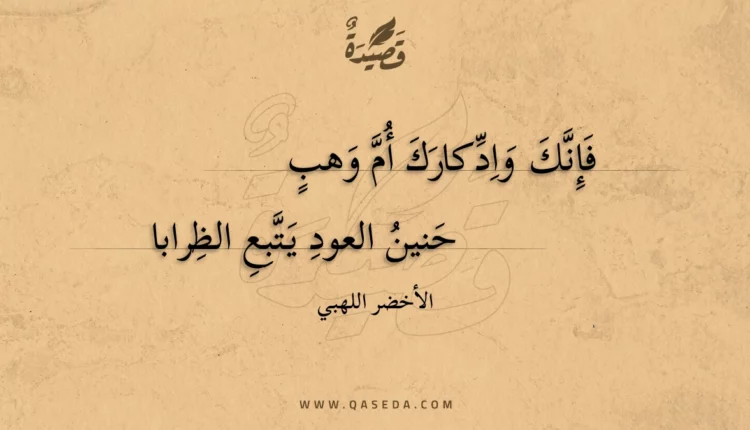 قصيدة فإنك وادكارك أم وهب