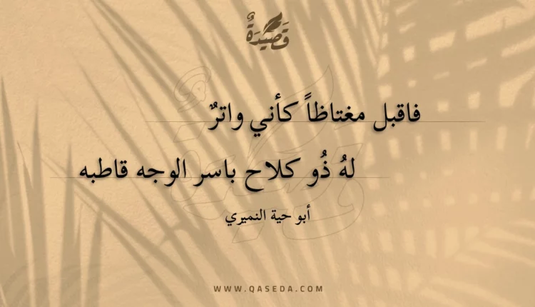 قصيدة فاقبل مغتاظا كأني واتر