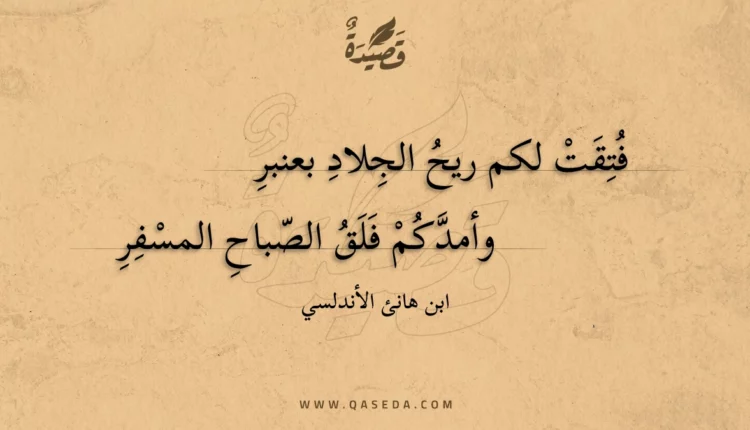 قصيدة فتقت لكم ريح الجلاد بعنبر