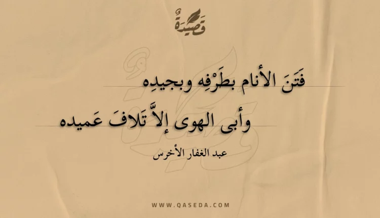 قصيدة فتن الأنام بطرفه وبجيده