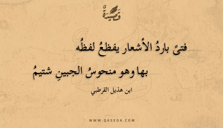قصيدة فتى بارد الأشعار يفظع لفظه