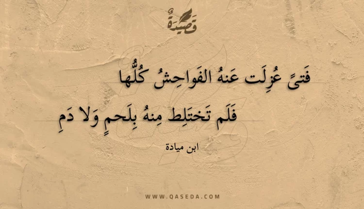 قصيدة فتى عزلت عنه الفواحش كلها