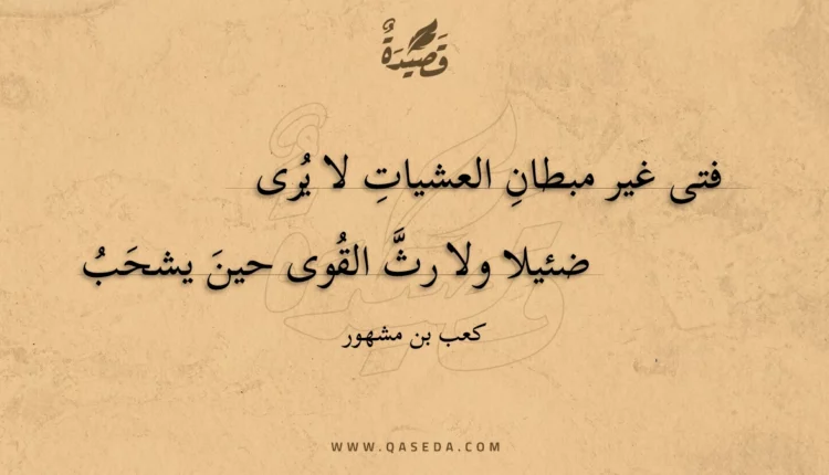 قصيدة فتى غير مبطان العشيات لا يرى