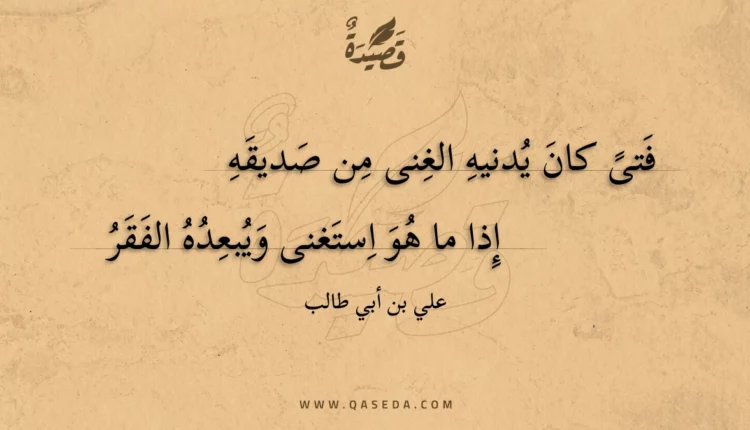 قصيدة فتى كان يدنيه الغنى من صديقه