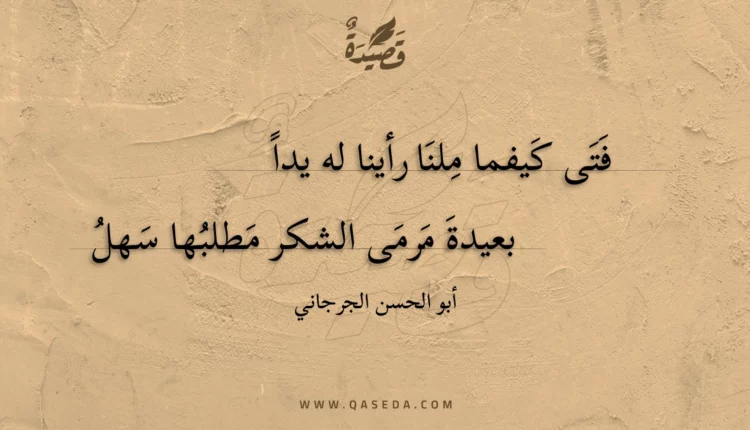 قصيدة فتى كيفما ملنا رأينا له يدا