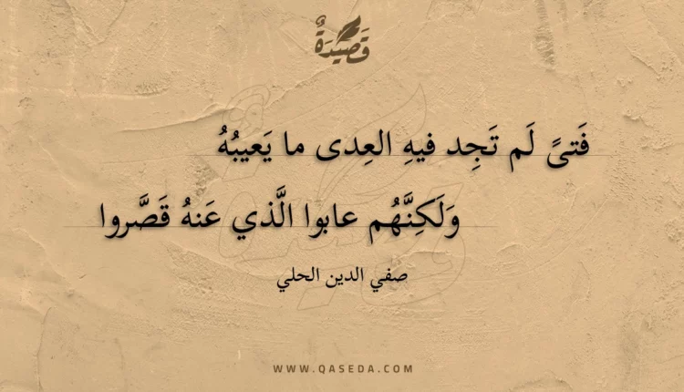 قصيدة فتى لم تجد فيه العدى ما يعيبه