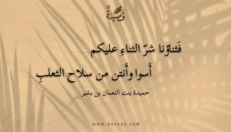 قصيدة فثناؤنا شر الثناء عليكم