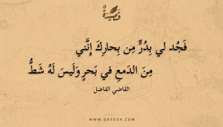 قصيدة فجد لي بدر من بحارك إنني