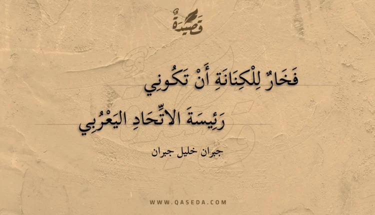 قصيدة فخار للكنانة أن تكوني