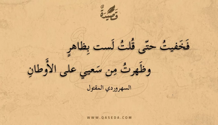 قصيدة فخفيت حتى قلت لست بظاهر