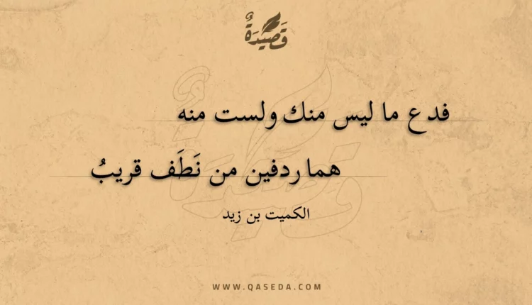 قصيدة فدع ما ليس منك ولست منه