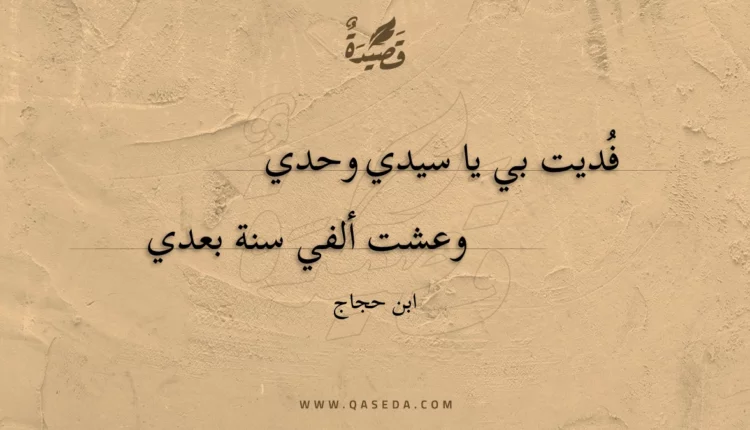 قصيدة فديت بي يا سيدي وحدي