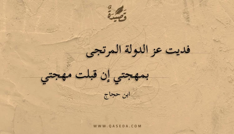 قصيدة فديت عز الدولة المرتجى