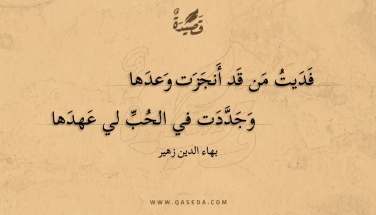 قصيدة فديت من قد أنجزت وعدها