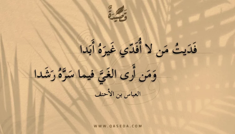 قصيدة فديت من لا أفدي غيره أبدا
