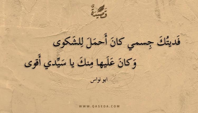 قصيدة فديتك جسمي كان أحمل للشكوى