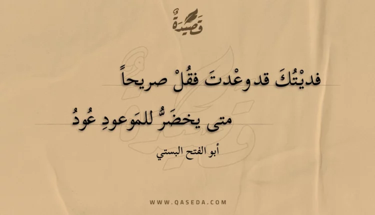 قصيدة فديتك قد وعدت فقل صريحا